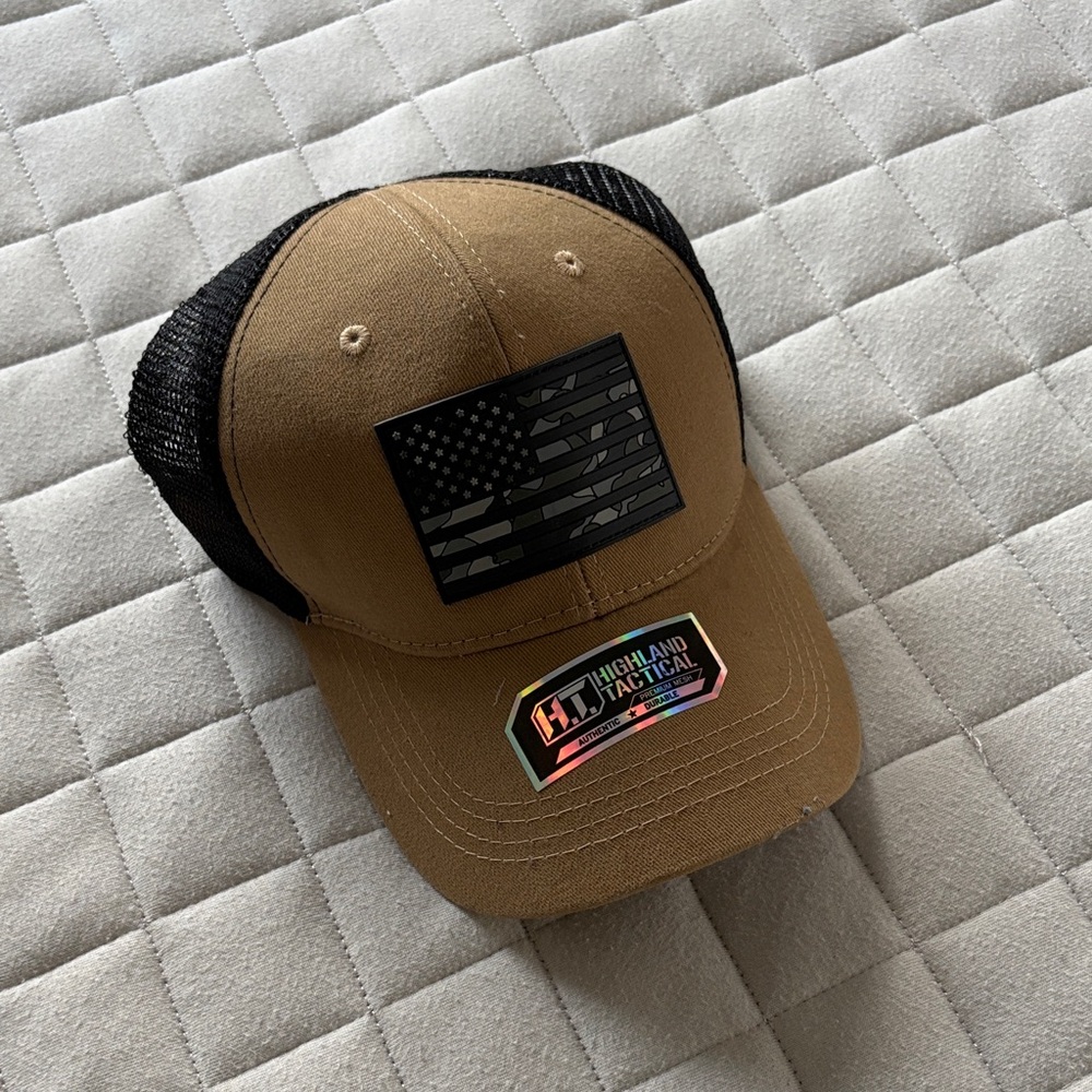 Highland Tactical Tan and Black Mesh Cap